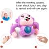 Voice-activated Tumble Monkey with Music Light Cute Toy Electronic Pet Crawling Toys Birthday Gift for Kids