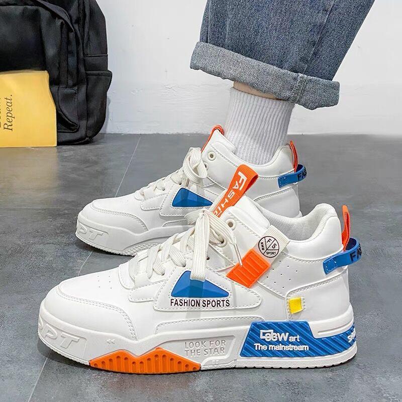 Летняя мужская обувь, новые дышащие высокие туфли, модные универсальные маленькие белые туфли, спортивная обувь на платформе, повседневная обувь для сёрфинга