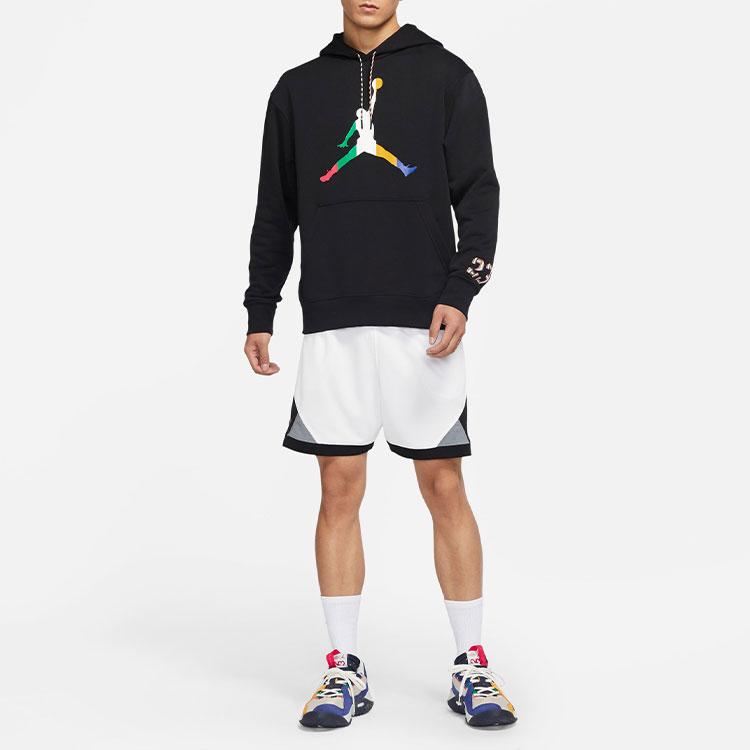 Jordan Красочная мужская толстовка с капюшоном с большим логотипом, черная DN1471-010