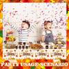 PARSUP 1 Pack Thanksgiving Disposable Tablecloth Party Supplies, Autumn Theme Pumpkin Maple Leaves Fall Tablecloth Plastic Waterproof Tablecover