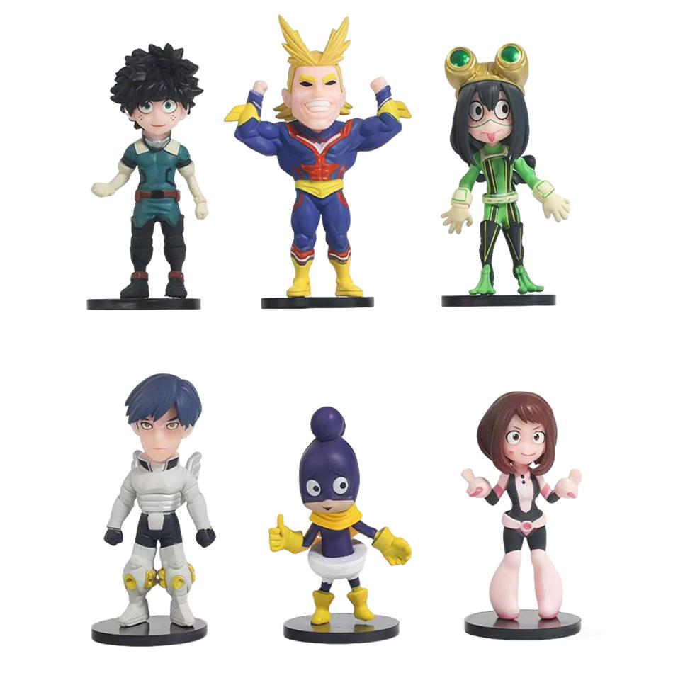 6 шт. Моя геройская академия Q-версия Милые фигурки Изуку Мидории, Цую Асуи, Шото Тодороки, Модели, Украшения, Подарок для детей