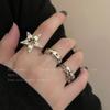 Dark~ Vintage Pentagram Open Ring Female Niche Design Hip Hop Cold Wind Index Finger Ring Couple Ring