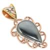Драгоценный камень из натуральной бронзы, двухцветный кулон из стерлингового серебра 925 пробы, 1,50 дюйма, E3Q62
