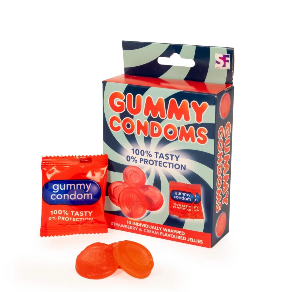 Strawberry Flavored Condom-Shaped Jellies 10 Pcs