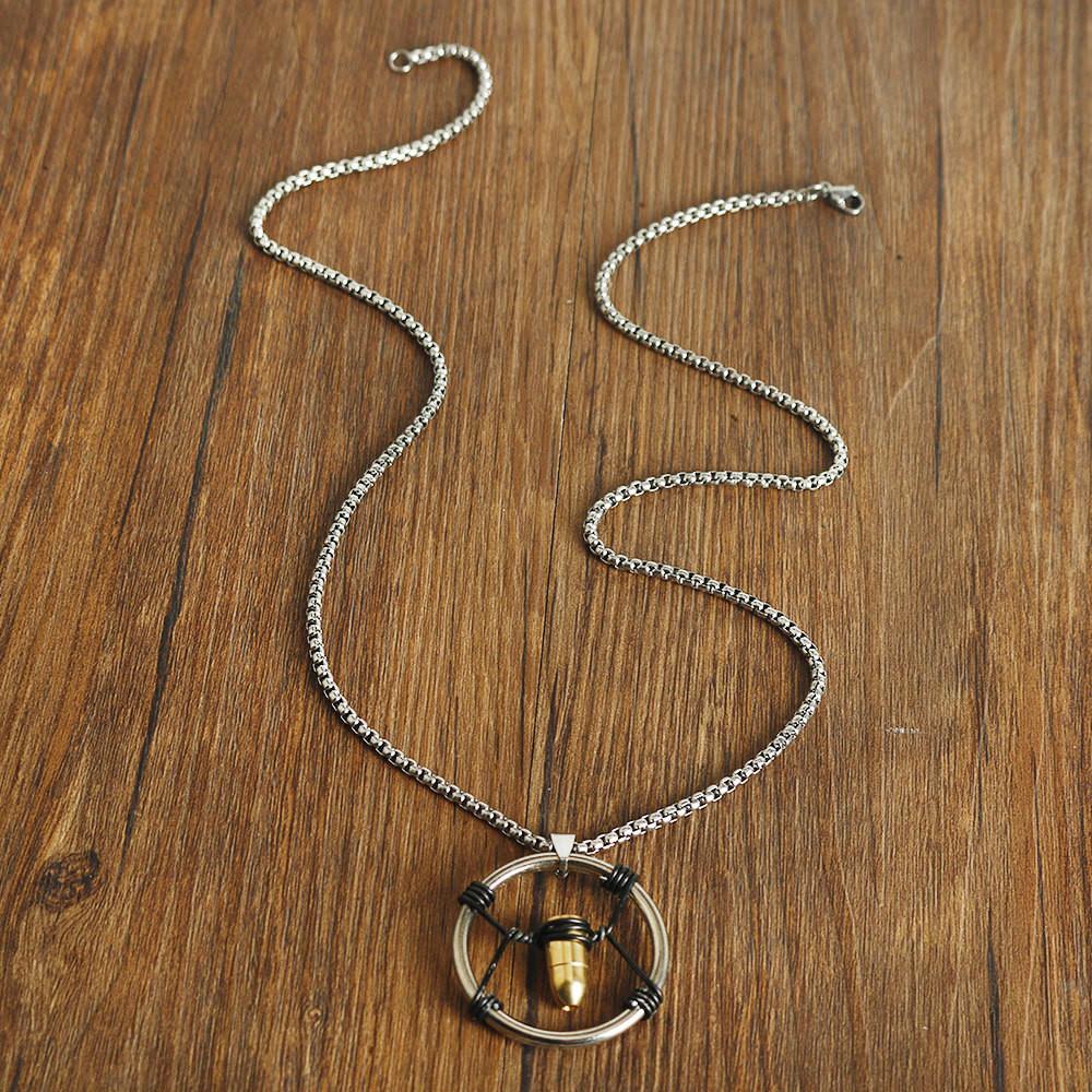 2077 Киберпанк Длинное ожерелье-цепочка с кулоном в виде пули из сплава для моды и повседневной носки