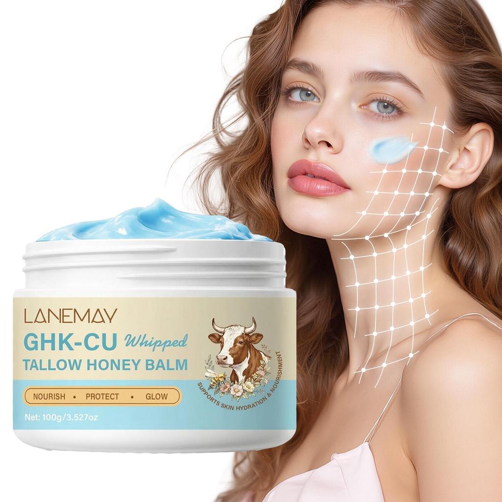 GHK-Cu Beef Tallow Honey Balm-Delivers Soft, Smooth, And Nourished Skin-Helps Skin Look Firm And Radiant-100g