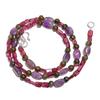 Natural Tourmaline Amethyst Labradorite Gemstone Beads Necklace 17" UB-4897 UB-4897