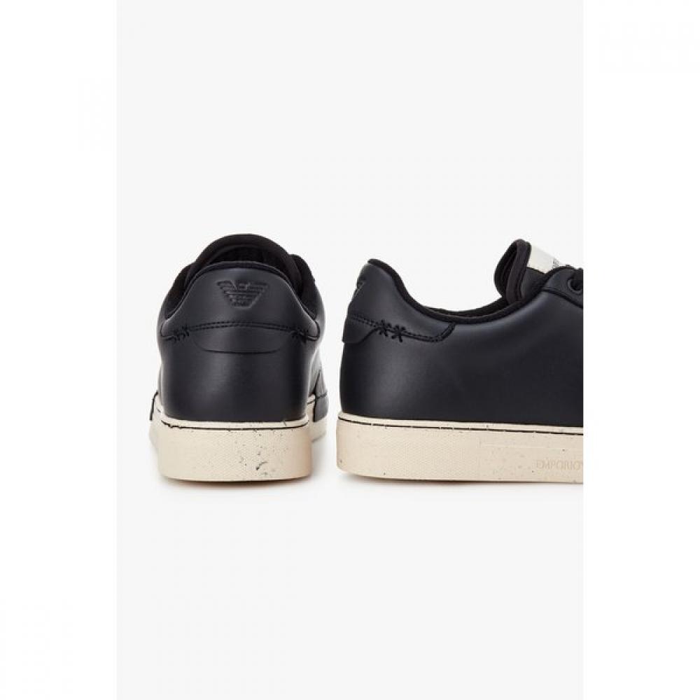 Emporio Armani Мужские кожаные кроссовки с пятнистой подошвой A515131014
