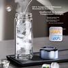Mingguang Glass Tea Cup with Tea-Water Separation, High Borosilicate Glass Green Tea Cup for Men