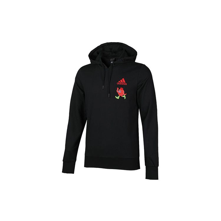 adidas Толстовка с вышивкой и графическим рисунком, мужские топы с капюшоном, черные FP7995
