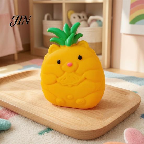 Anxiety Relief Ball Fake Fruit Stress Toy, Peach Pineapple Strawberry Squeeze Shaped Giant Sensory Fidget Toy for Home Office School Portable Reliever