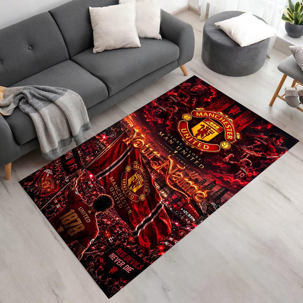Manchester Personalized Text Carpet Suitable for Entryway Kitchen Playrooms Outdoor Anti-slip Rug Decorate Offices Best for Christmas