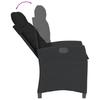 3 Piece Outdoor Dining Set with Cushions Black Poly Rattan
