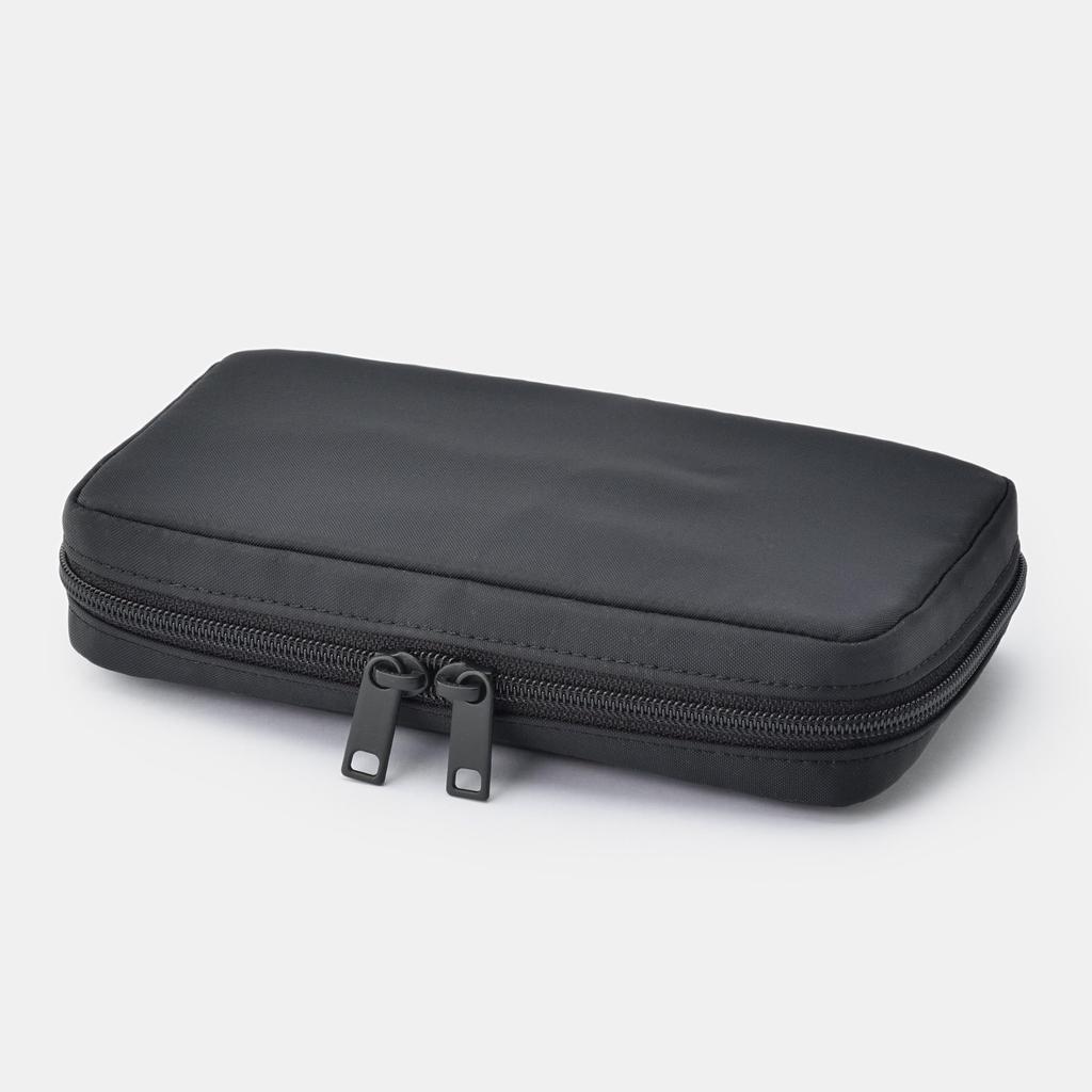 MUJI Nylon Book Shaped Pouch Black - Approx. 20.5 x 12 x 4cm, Japan