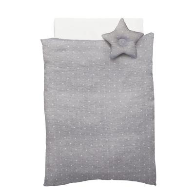 Babyshower Изготовлено в готовом к использованию виде без детского одеяла 70 x 120 см с узором из органической двойной марли Япония, стирка, комплект из 6 предметов, (звездно-серый), хлопок,
