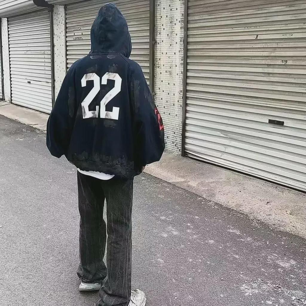 Осень 2023 Мужской кардиган на молнии с американским флагом: Толстовка Teen Boy Trend с чернильными пятнами