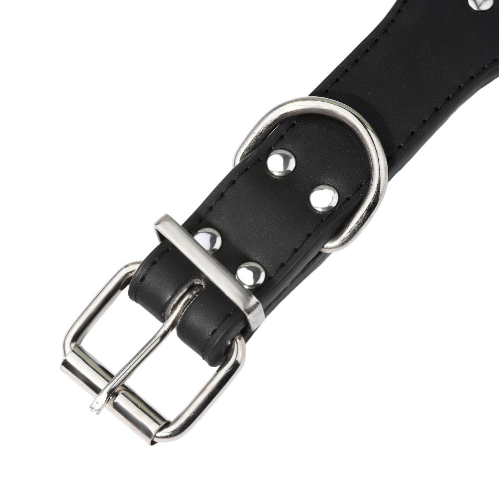 Width 2 Inch Anti-bite Spiked Dog Collars Adjustable Microfiber Leather Necklace Sharp Rivets Pet Collar Outdoor Dog Walking