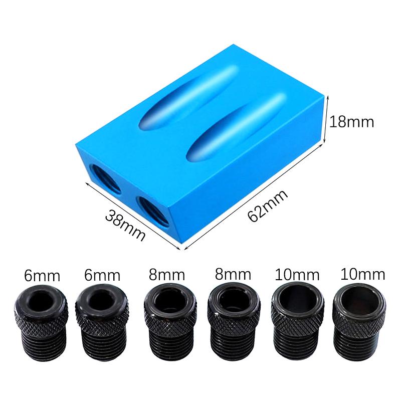 Woodworking Oblique Pocket Hole Locator Jig Kit 15 Degree Angle Drill Guide Set Hole Puncher Diy Carpentry Tools Drill Bits