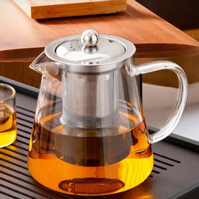Heat-Resistant Borosilicate Glass Teapot Set with Tea and Water Separation