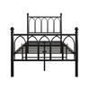 90x200cm Metal Bed Frame with Vintage Headboard and Footboard, Heavy Duty Steel Slat Support, Reach Under-Bed Storage, No Box Spring Required, Black