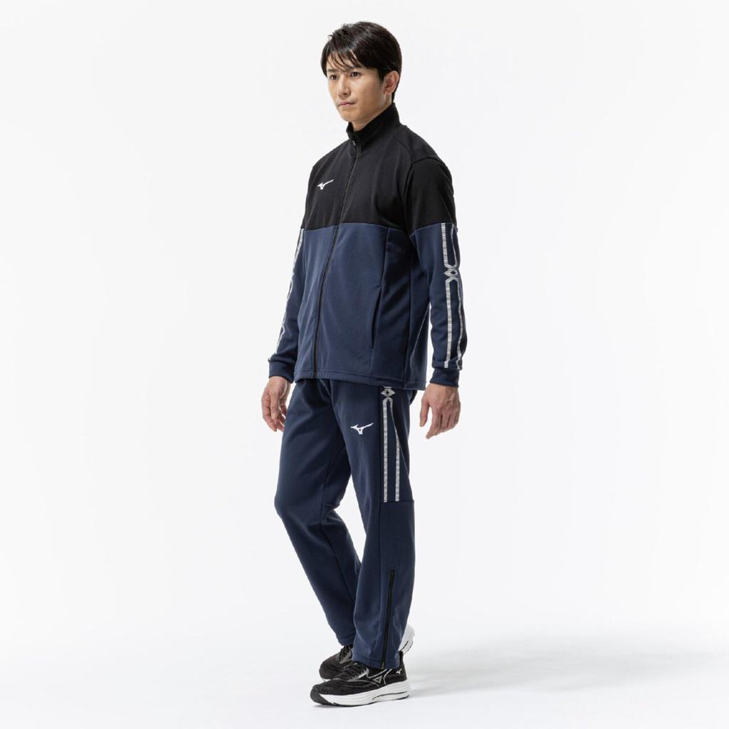 Тренировочная одежда MCL Глубокий темно-синий x Размер S [Mizuno] Куртка для разминки, Влагоотводящая, Быстросохнущая, Эластичная, 32MCD110, Унисекс, Черный,