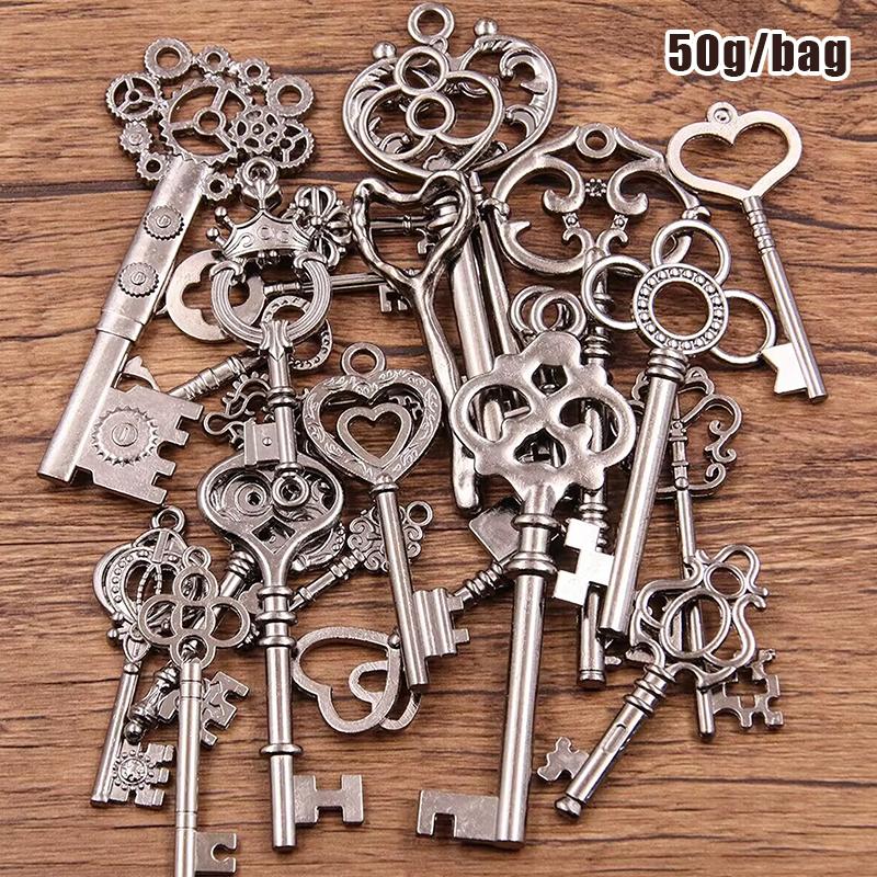 50G/Pack Key Charms Bracelets Necklace Craft Metal Pendant For Jewelry Making Diy Supplies Small Business Supplies
