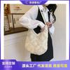 Handmade Crochet Cotton Thread Grandmother Grid Hollow Flower Woven Women's Bag Straw Woven Beach Shoulder Bag