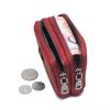 Fashion Genuine Leather Women Coin Purse Double Zipper Small Purse Wallet