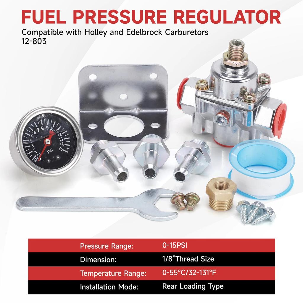 CNSPEED New Designed to precisely control the fuel pressure from the fuel pump to the carburetor 12-803 For Holley and Edelbrock