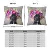 Flower Power Pit Bull Square Pillowcase Polyester Linen Velvet Creative Zip Decorative Pillow Case Room Cushion Case