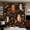 2 Pieces of HD Owl Decorative Curtain On the Tree At Night Black Tie Digital Printed Curtain Home Decoration Style Decoration Li