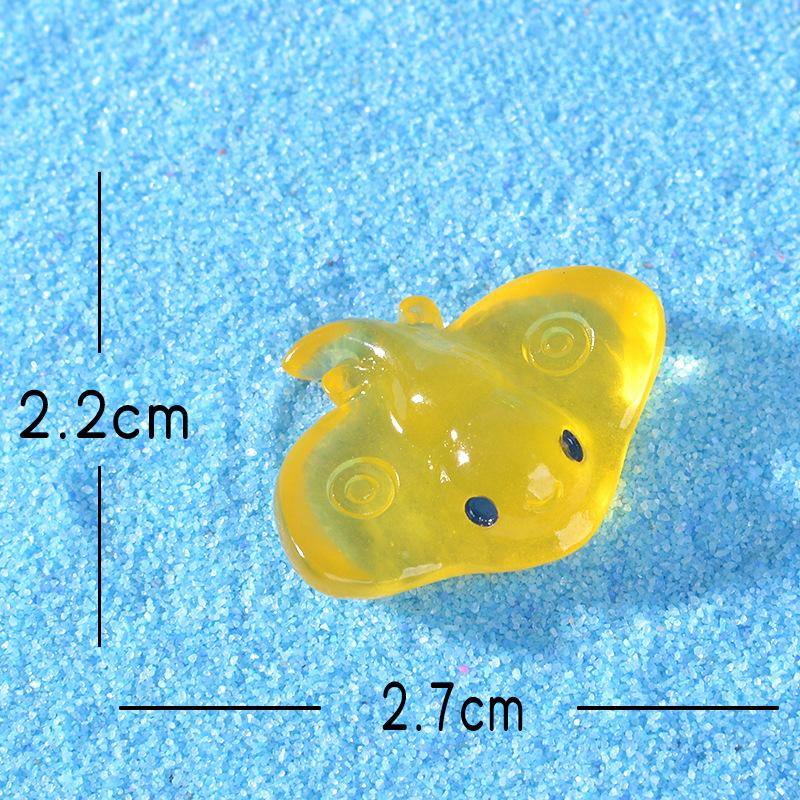 Cute Luminous Flat Fish Aquarium Tank Decoration Accessory Resin Mini Figurine