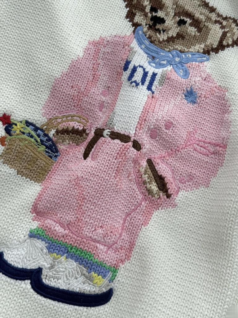 Хлопковый вязаный свитер с вышивкой «Маленький медведь» - Женская коллекция Осень/Зима 2025