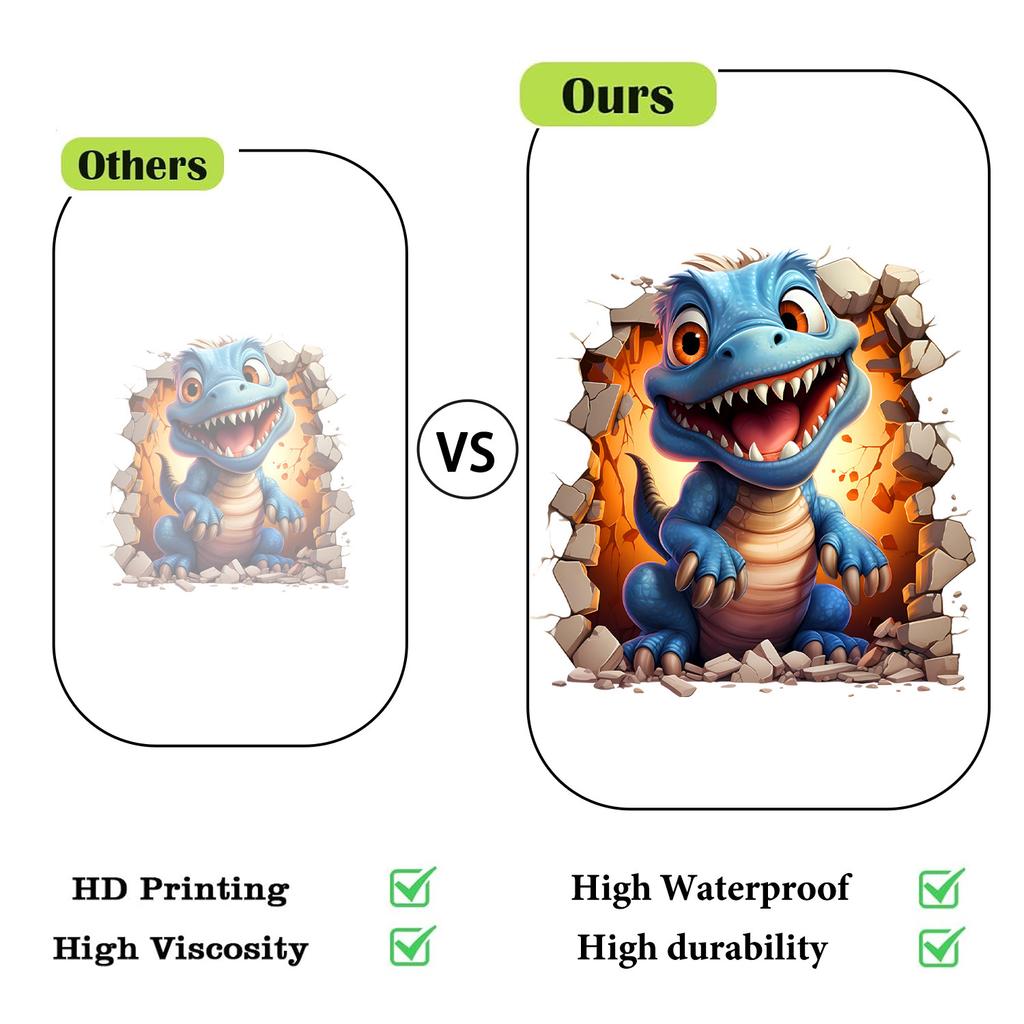 Древнее Существо Пробивающее Стену Динозавр 3D Наклейка на Стену Креативный Домашний Декор Съемная Самоклеящаяся