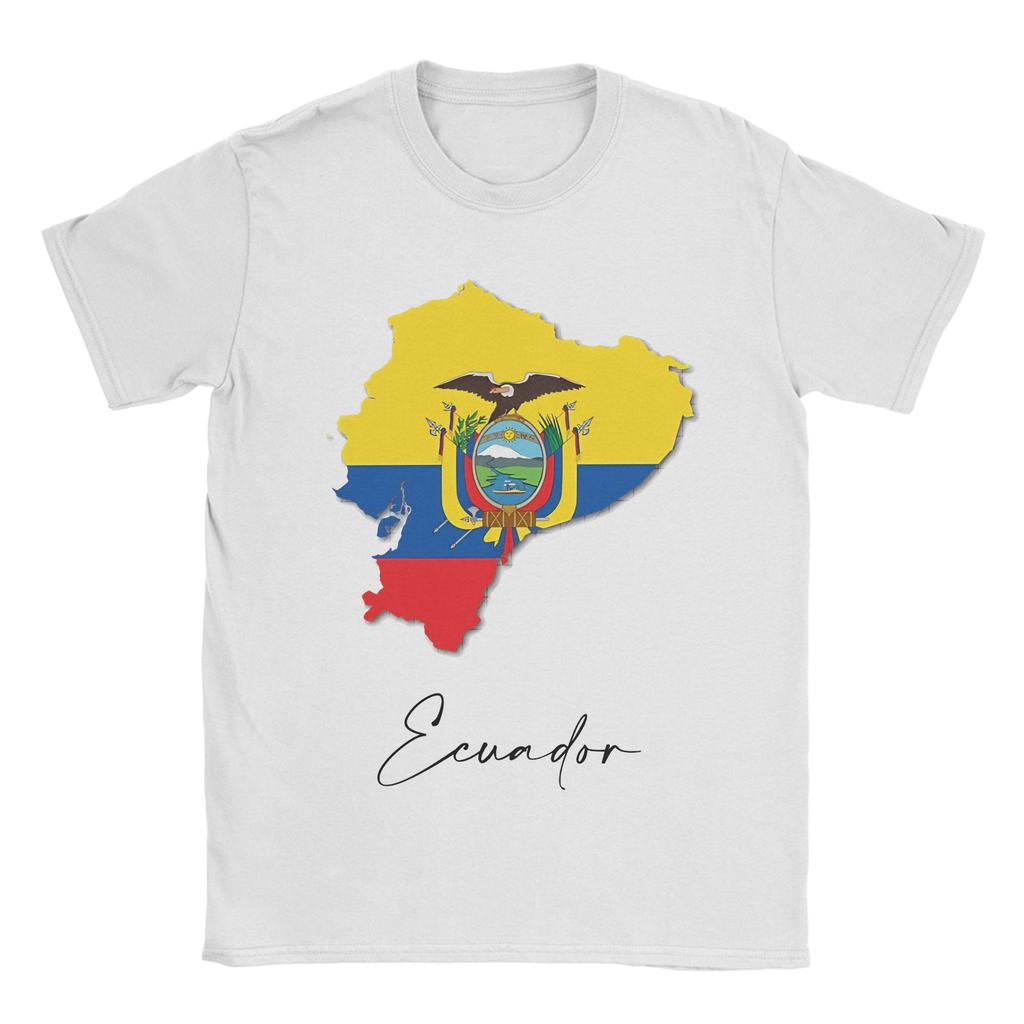 Unisex Wounisex Ecuador Flag T Shirt Pure Cotton Graphic Print Tee Shirts Top Clothing