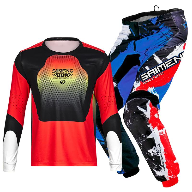 Комплект экипировки для мотокросса для детей 4 5 6 7 8 9 10 11 12 13 лет Молодежный детский мотоциклетный костюм для мальчиков и девочек, майка, штаны, гоночный костюм для бездорожья, эндуро, мотокросса, горного велосипеда