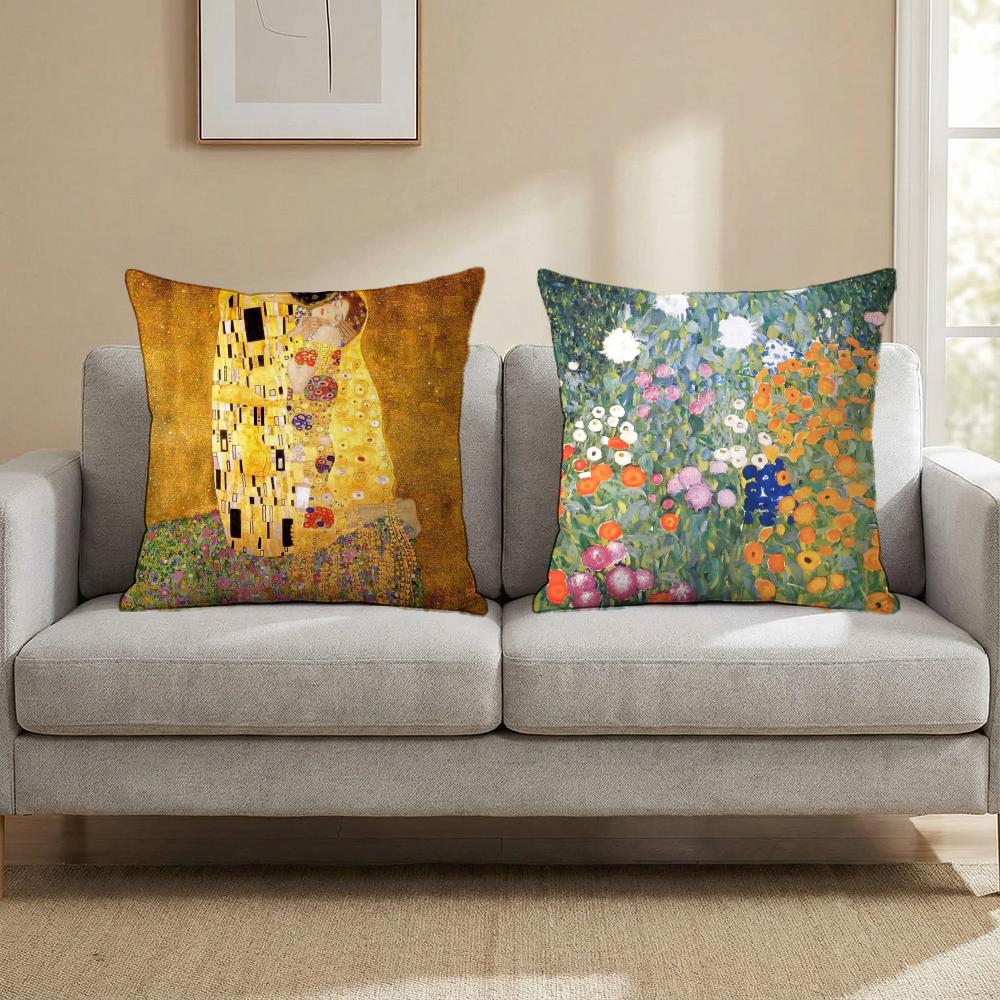 Чехол для подушки с изображением картины маслом Густава К. Климта — двусторонний, мягкий и прочный, подходит для повседневного использования.