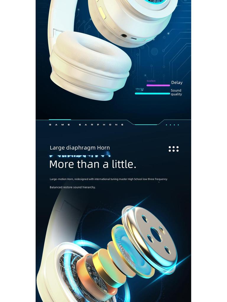 Hot-Selling Luminous Bluetooth Headset: Wireless, Heavy Bass, Sports & Gaming