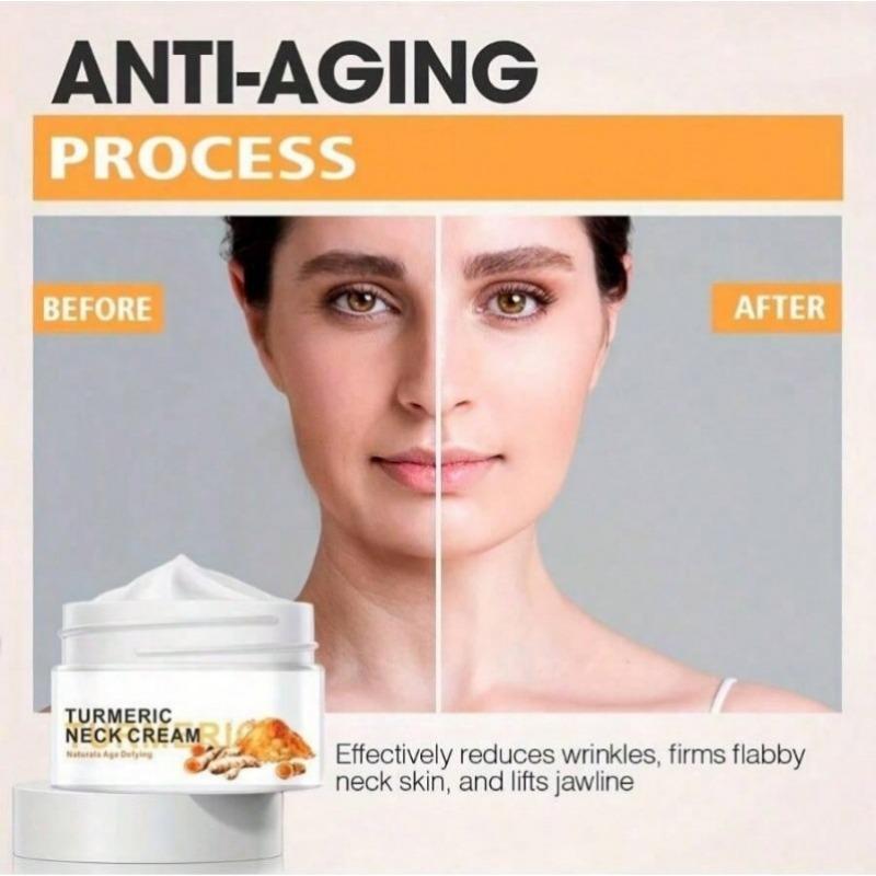 Turmeric Neck Firming Cream - Double Chin Wrinkle Reduction Cream - Day and Night Anti-wrinkle Cream - Firming Moisturizing Cream