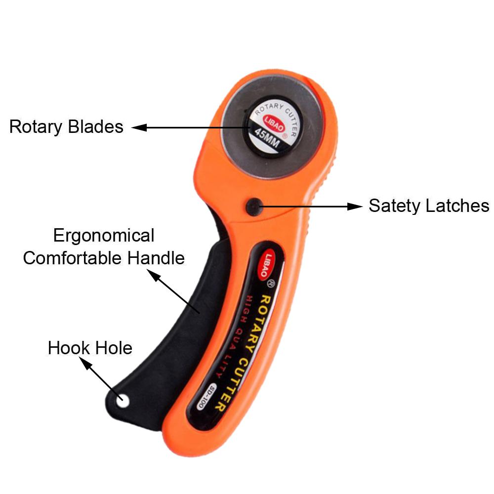 Cutter Rotary Leather 45mm Craft Leather Cutting Tool Leather Craft Fabric Circular Blade Knife Diy Patchwork Sewing Quilting