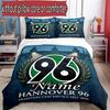3pcs Duvet Cover Set (1*Duvet Cover + 2*Pillowcase, Without Core), Custom Name Hannover 96 Football Pattern Bedding Set, Home Bedroom Decor Gift