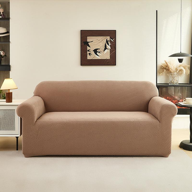 All-inclusive Elastic Jacquard Sofa Cover Water Ripple Sofa Cover Solid Color Universal Sofa Cover