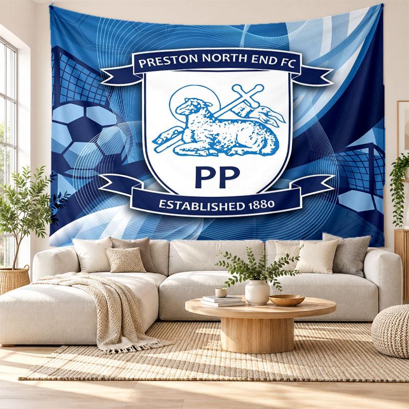 Preston North End Football Wall Tapestry, Soft Fabric Wall Hanging, Decorative Backdrop For Bedroom Home Wall Art