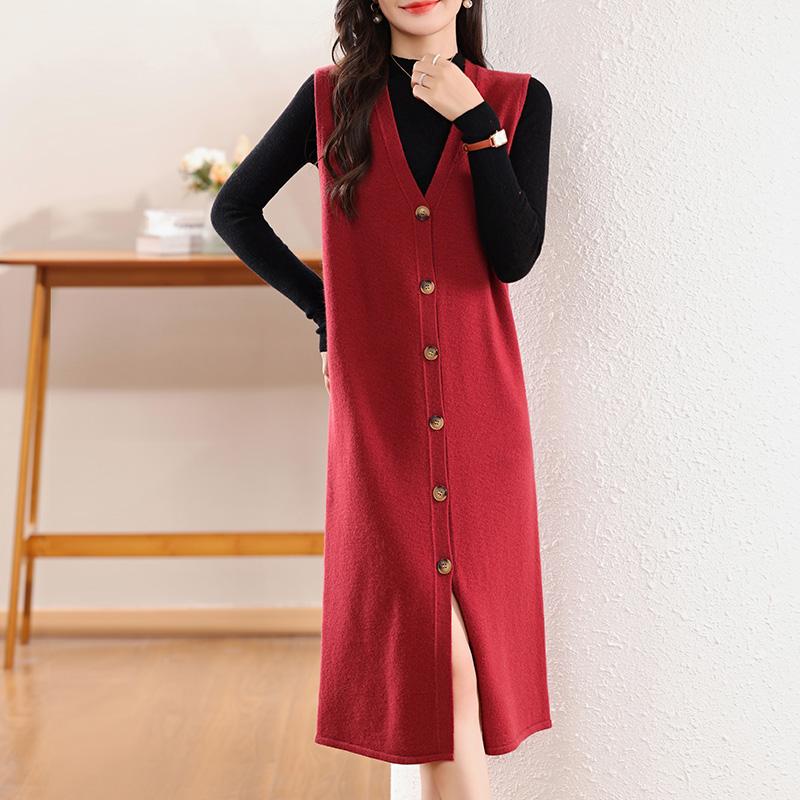 Женское кашемировое платье Qinghe кашемир 30% кашемир 70% шерсть осенне-зимняя кашемировая юбка мягкая и теплая