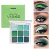Green Eye Shadow 9 Colors Avocado Color Stage Makeup Pearlescent Matte Nine-square Color Eye Shadow Palette