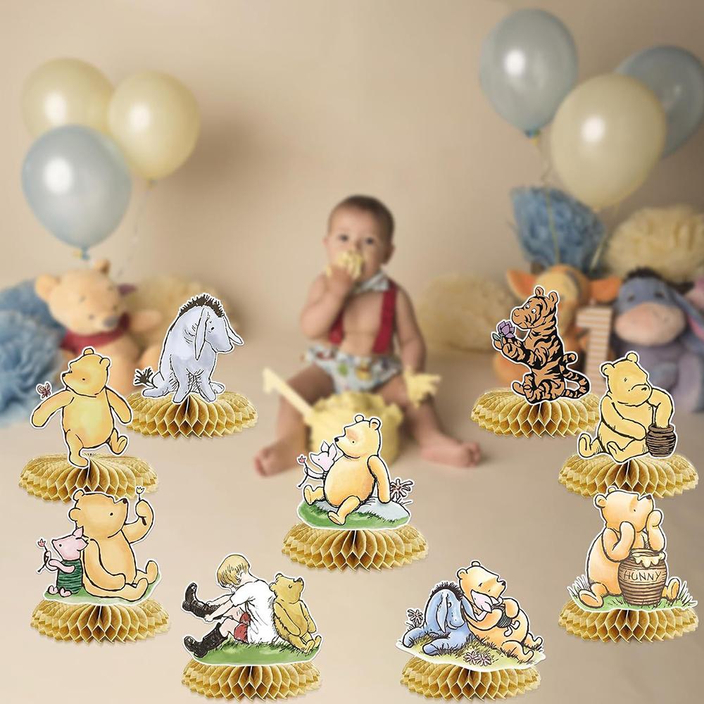 9 шт. Сотовые центральные элементы Винни Пух для детского праздника, товары для вечеринки