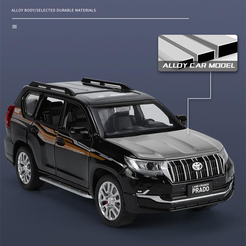 HAOCHI 1/24 Toyota PRADO Land Cruiser Внедорожник Сплав Модель автомобиля Литой Металл Внедорожник Модель автомобиля Звук Свет Детская Игрушка Подарок
