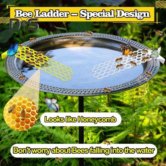 Floating Bee Island Bee Ladder Drinking Tray Bee Waterer Butterfly Water Stations Bird Baths Insect Water Catcher for Thirsty Pollinators