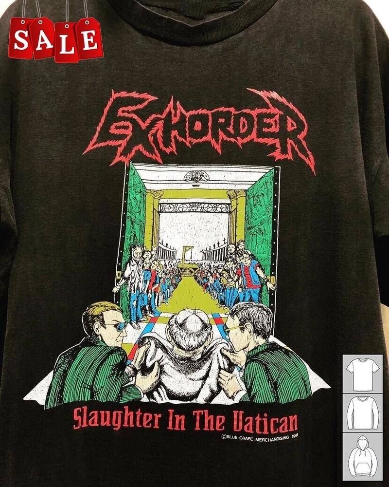 Новая Популярная Exhorder Slaughter в Ватикане Хлопковая Унисекс S5XL Футболка TH926 Унисекс Футболка