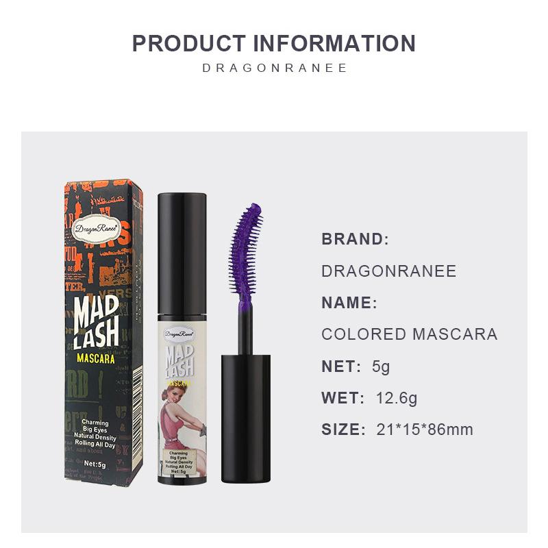 6 Color Mascara Waterproof Slim Natural Curling Volumizing Color Mascara Stage Makeup Sensation Eye Lashes Brush Beauty